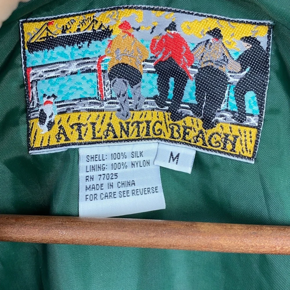 Vintage Atlantic Beach silk floral/leopard windbreaker jacket 90’s streetstyle M
